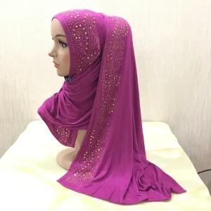 Écharpe en jersey doux avec pierres pour femme, hijab, châle islamique 600, hijab, haute qualité, H099 Écharpe en jersey doux avec pierres pour femme, hijab, châle islamique 600, hijab, haute qualité, H099
