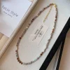 chaîne de perles en pierre naturelle tissée à la main, pendentifs en perles, accessoires luxueux pour femmes, bijoux à la mode