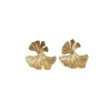 boucles d'oreilles simples en métal couleur argent, grande plante feuille de ginkgo pour femmes, déclaration de mode, bijoux cadeau pendiente
