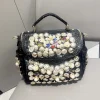 sac à main fait main pour femme, sacs à main et sac à main de luxe pour femme, sac à bandoulière messenger, seau noir décontracté, nouveau designer