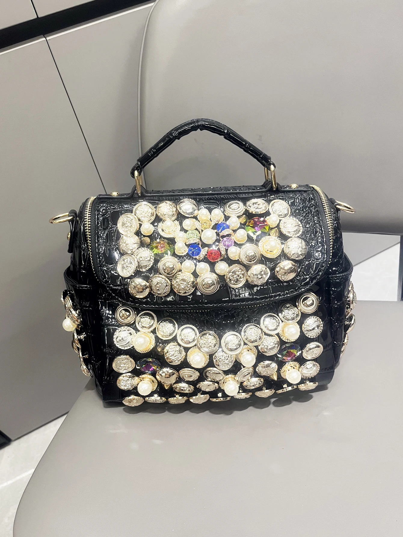 sac à main fait main pour femme, sacs à main et sac à main de luxe pour femme, sac à bandoulière messenger, seau noir décontracté, nouveau designer