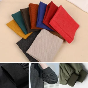 Tissu Jersey côtelé en coton extensible pour mancommuniste exécutives sur les manches, couture pour sweat-shirt astronomique, 7x40cm