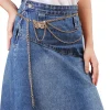 chaîne de taille papillon élégante pour femmes, métal doré, vent multicouche, ceinture à franges, robe de scène, accessoire de mode, chaîne de pantalon