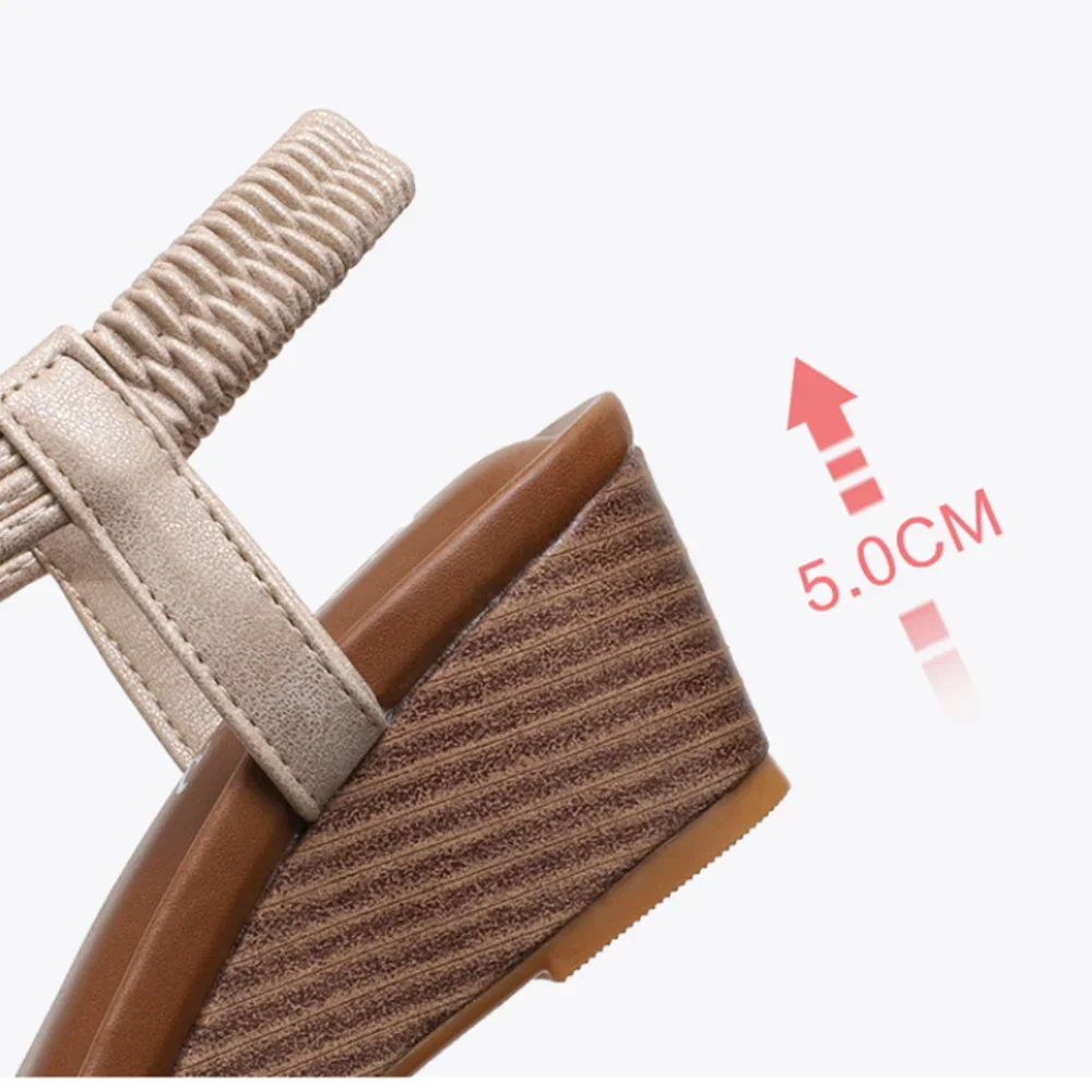 BEYARNE – sandales à semelles compensées pour femmes, style bohème, Vintage, antidérapantes, chaussures romaines décontractées, chaussures de gladiateur à plateforme