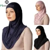 Hijab femme musulman ramadan abaya femme islam foulard musulmane pour femme bonnet soie de medine Robe Hijab noire en Jersey pour femmes musulmanes, Hijab islamique, écharpe, Turban, portefeuille de tête instantané