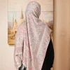 Écharpe de style ethnique imprimée de luxe, écharpe hijab à pampilles jacquard, turban islamique fin et long pour femmes