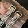 ceinture coréenne en perles pour femmes, haute qualité, chaîne de taille élastique perlée, mode simple, tissage de perles à la main