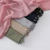 perles de mode turban islamique en mousseline de soie longue écharpe de style ethnique perles bandana malaisie foulard quotidien
