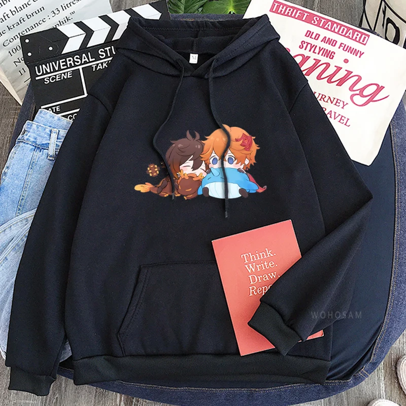 Harajuku monde ouvert jeu d'aventure Genshin Impact sweat à capuche pour homme à manches longues Kawaii Zhong Li Tartaglia dessin animé sweats à capuche