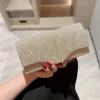 pochette à paillettes argentées pour dames, enveloppe, sac à main de soirée, sac à main long élégant, sacs joinitiated, sac à main de fête de mariage, mode