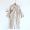 peignoir kimono japonais en gaze de coton pour hommes, chemise de nuit à manches longues et col en v, pyjama fin à lacets yukata, printemps et automne