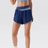 short de sport respirant 2 en 1 pour femmes, doublure intérieure, ceinture élastique, jupe de yoga, poches latérales pour téléphone, colorblocked