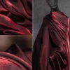 tissu rouge vin à paillettes pour robe de soirée, tissus en soie glacée au mètre, tissu à coudre dégradé, fournitures de couture pour vêtements de bricolage