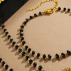 ensemble de bijoux pour femmes, 2 pièces, simple, atmosphérique, design de perles d'imitation noires, bijoux exquis, cadeaux de fête