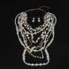 t8ue – collier perles au design exagéré moderne, avec boucles d'oreilles élégantes, tenues élégantes