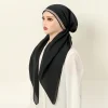 turban instantané pour femme musulmane, hijab, bandeau de sauna, doux, uni, bonnet artificiel astique, fin, respirant, enveloppes de nuit
