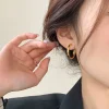 boucles d'oreilles rondes simples et grandes pour femmes, classiques de la mode, cercle pour filles, brillant, délicat, bijoux de fête pour femmes, nouvelle collection 2023