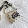 sac à main en cuir brodé d'Éléphant pour femme, sacoche de luxe de styliste à bandoulière