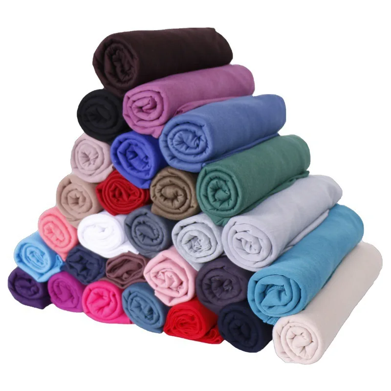 prêt à porter foulard musulman foulard femmes châle étole sans lacet jersey écharpe hijab extensible bandana châle couverture de voile islamique