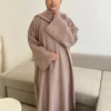 Lin uni fermé Abaya dubaï luxe musulman Hijab robe turquie décontracté robes africaines Abayas pour les femmes Ramadan Eid Islam caftan Lin uni fermé Abaya dubaï luxe musulman Hijab robe turquie décontracté robes africaines Abayas pour les femmes Ramadan Eid Islam caftan