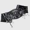 hershine – ceinture large élastique à chaîne croisée pour femmes, gothique y2k, punk, harajuku, rock, accessoires hip hop, printemps, été