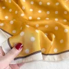 marque de luxe soie carré plaid écharpe femmes satin cou cheveux cravate bande doux travail foulard 2025 nouveau hijab tête femme foulard