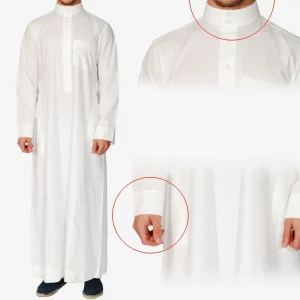 Hommes musulmans Jubba Thobe Islam vêtements Robe arabe Robe longue Eid Djellaba turquie caftan Abaya Daffah Dishdasha Thoub Eid Abayas