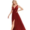 robe de soirée trapèze élégante, tenue de soirée de luxe, longueur au sol, dos nu, décolleté en v profond, queue de cheval pour femmes, robes de fête de mariage