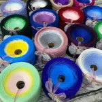 Ligne de gâteau en coton biologique, laine de bébé de couleur dégradée, ligne de tricot faite à la main, ligne au Crochet, pull jupe longue châle, 300g/boule