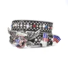 ceinture punk aigle étoile bande incrustée de strass paillettes rock mode ceinture hommes et femmes ceinture