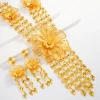 lager bijoux moyen orient bijoux femmes gland boucle d'oreille collier fleur ensemble africain fête de mariage cadeau couleur or collier