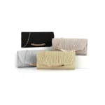 Pochette de dîner élégante pour femmes, sac à main de mariage, Illusion de rayures brillantes, Design plié, sac carré Compact à la mode