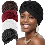 Femmes noeud extensible Turban chapeau musulman islamique intérieur Hijab casquettes foulard Bonnet cheveux élastique bandeau Turban