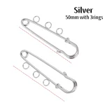 Épingles de sûreté avec anneaux, 50mm, 10 pièces, broches en métal, attaches pour kilt pour vêtements, manteau, couvertures, tricotées, accessoire de bijoux à faire soi-même