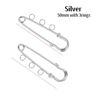 Épingles de sûreté avec anneaux, 50mm, 10 pièces, broches en métal, attaches pour kilt pour vêtements, manteau, couvertures, tricotées, accessoire de bijoux à faire soi-même