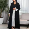 eid musulman abaya pour les femmes robe fendue maroc robes de soirée ramadan imprimer plissé abayas caftan islam dubaï arabe longue robe 2024