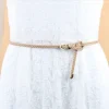 ceinture fine tressée en cuir pour femme, robe chemise, ceintures décoratives, boucle ardillon, à la mode, corde de taille pour dames