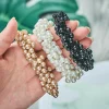 bandes de cheveux en perles pour femmes et filles, chouchou, support queue de cheval, perles, bandes de cheveux pour femmes, corde élastique en caoutchouc, attaches, accessoires pour cheveux