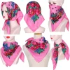 luxe hijab bandes de cheveux carré coton écharpe pour femmes foulard femme rose motif châle bandeau mode enveloppes bandana