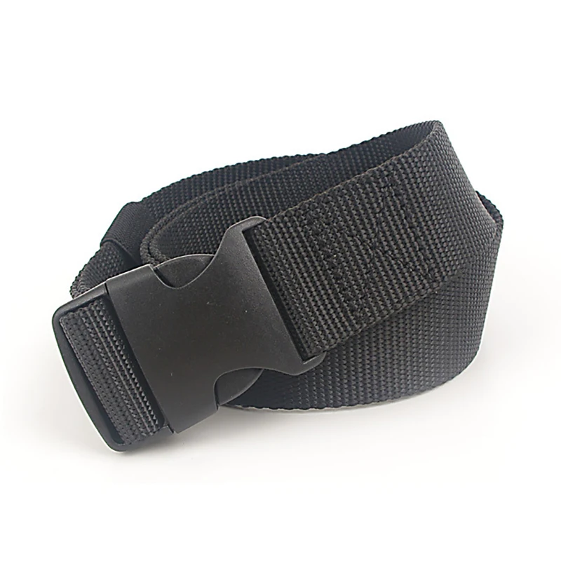 ceinture tressée en nylon pour hommes et femmes, 125cm, 2.5 larges, réglable, taille de voyage en plein air, avec boucle en plastique, pour pantalons d'extérieur