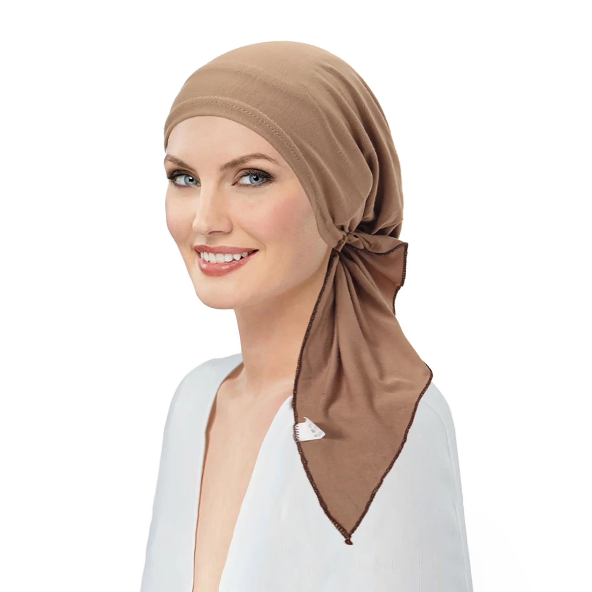nouveau musulman hijab turban femmes pré attaché longue queue foulard enveloppement chimio casquette bonnets bonnet foulard extensible chapeaux chapeau mujer