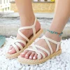 sandales plates pour femmes, sandales à semelle souple, à la mode, antidérapantes, légères, décontractées, chaussures de plage à enfiler, nouvelle collection été
