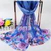 foulard en soie produit mode rétro automne paon plume rose mousseline de soie longue polyvalent haut de gamme petite dame populaire cadeau de mariage