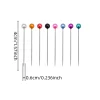 Épingles à tête de document perle ronde, point droit, poussoir, positionnement illac pour courtepointe, couture, bricolage, artisanat, 40mm, 100 pièces, boîte