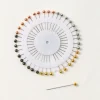 Épingles rondes pour hijab, 40 pièces, épingles pour tête d'écharpe, tête de perle ronde blanche colorée, couture, épingle de quilting, accessoires de couture