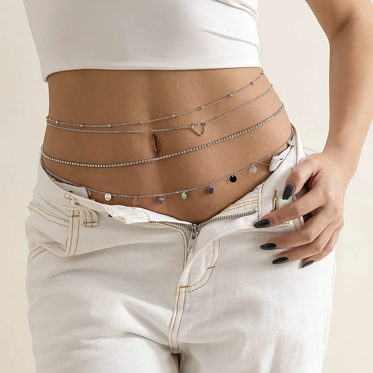 Ceinture de styliste pour femmes, bijoux multicouches, chaîne de taille en perles, mode rétro, personnage de jeu, accessoires de corps, ceintures de fête
