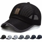 Été noir réglable Sport chapeaux casquettes de Baseball respirant Snapback chapeaux pêche casquettes de Baseball casquette en maille décontracté Sport chapeaux casquette