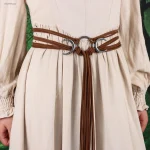 Ceinture de Style ethnique médiéval pour femmes, Design noué, rétro, mode, accessoires pour robe, pull, chaîne de taille, 2025