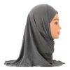 hijabs pour enfants de couleur unie, écharpe islamique pour filles musulmanes, châles doux et extensibles pour filles de 2 à 7 ans, turban 50cm