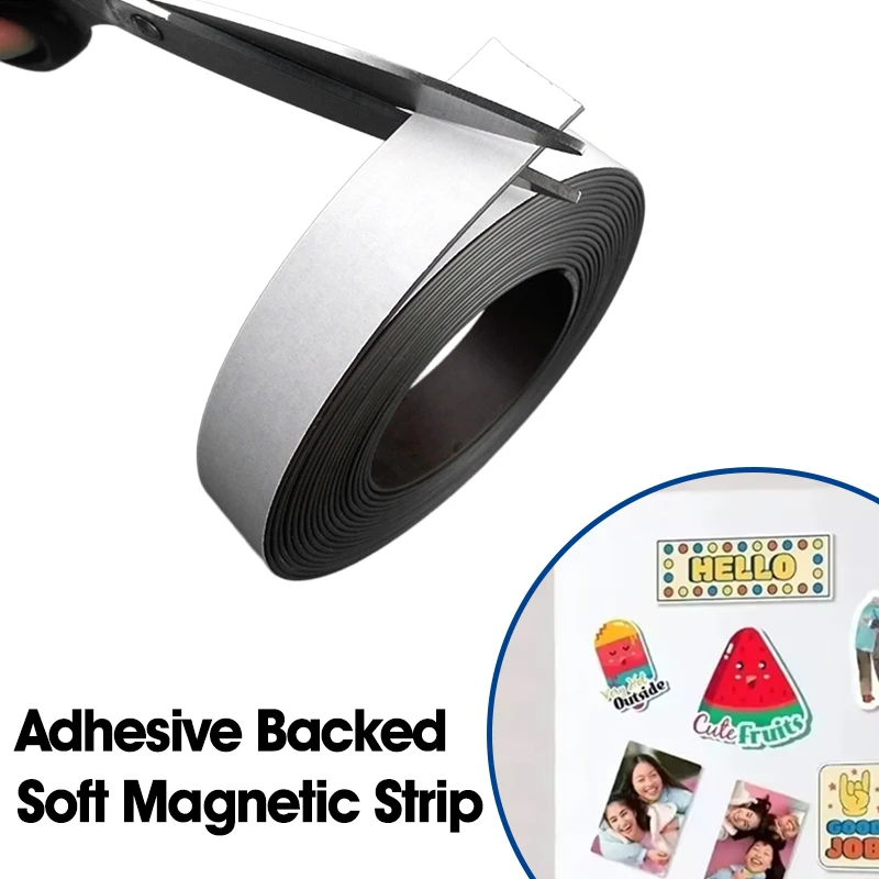bandes magnétiques robustes, ruban magnétique flexible adhésif fort pour réfrigérateur, tableau blanc, projets d'artisanat de bricolage, stockage d'affiches photos